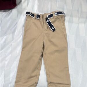 Ralph Lauren Tan Kids Pants with Navy Belt
